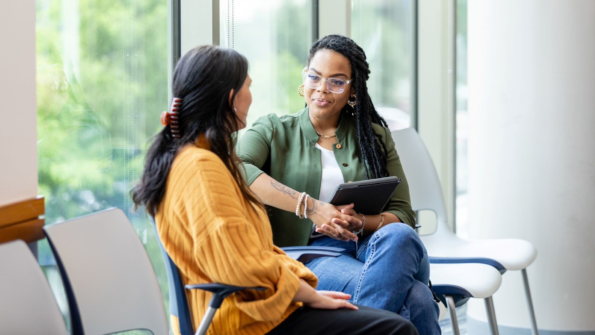 professor and student talking